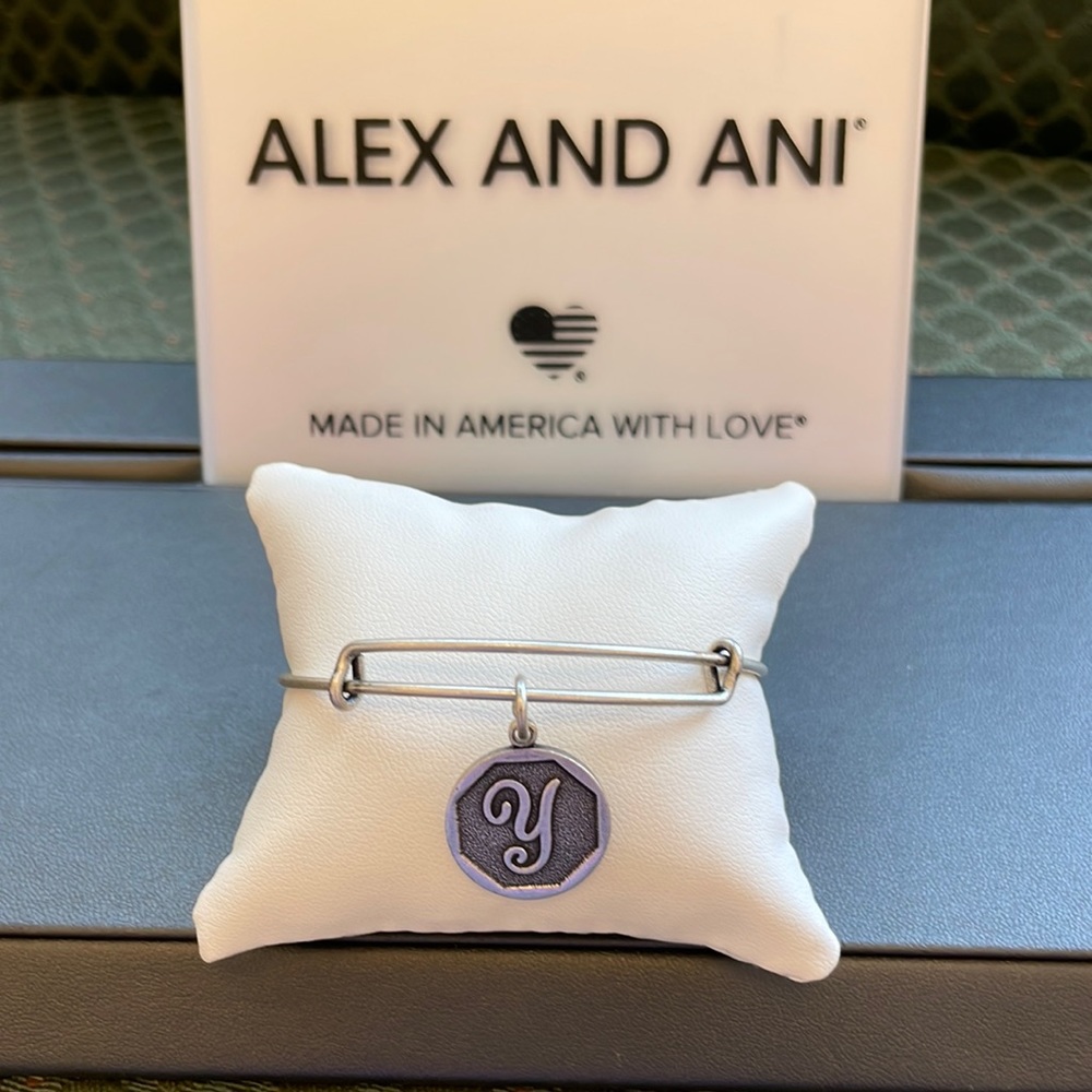 NWT Alex and Ani initial Y bracelet